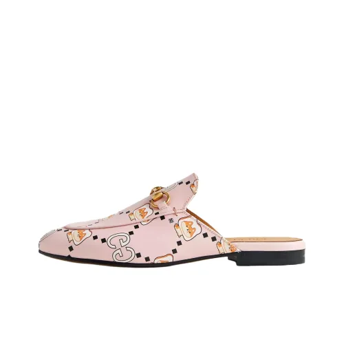 GUCCI Princetown Домашние тапочки Женские Светло-розовые