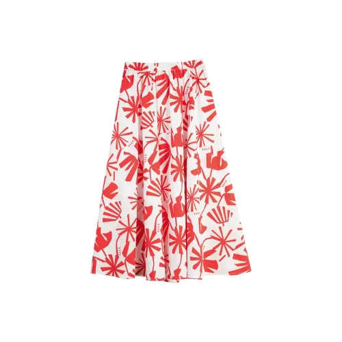 Elle Красные цветы Женские Повседневные длинные юбки