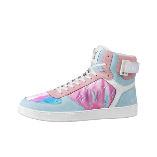 LOUIS VUITTON Rivoli High Топ Стильные Скейтбординги Мужской Синий Розовый