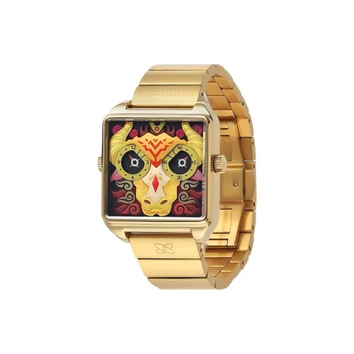 HappieWatch Кварцевый механизм металлический ремешок унисекс золотой циферблат