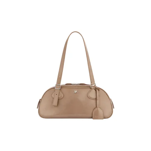 COURREGES Сумка через плечо из коровьей кожи среднего размера женская бежевая