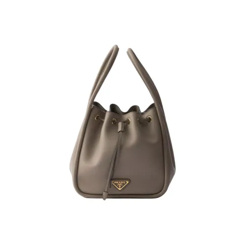 PRADA Телячья кожа Ведрообразная сумка Мини Женская Умбра