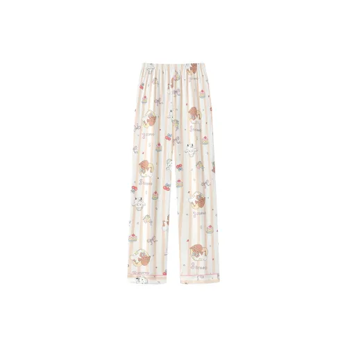 Gongdie Абрикос Женские Пижамные Брюки