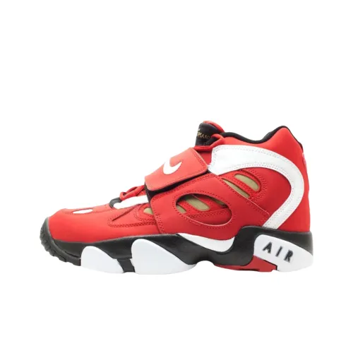 Nike Air Ромб Шипы 2 Амортизация Износостойкий MID Топ Винтажные баскетбольные кроссовки Унисекс Красный Белый