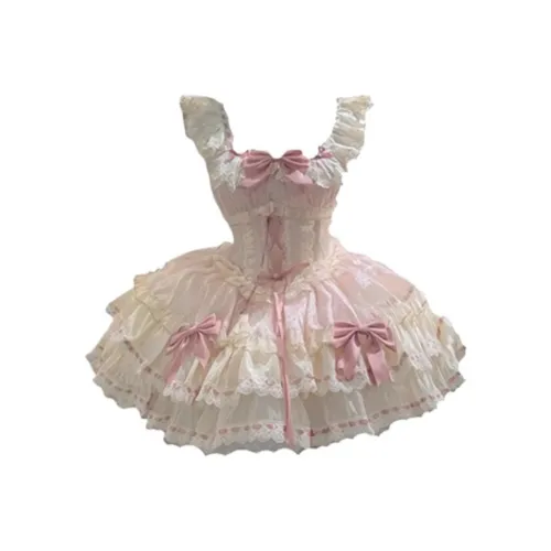 MISTVB Розовое Женское Лолита Платье