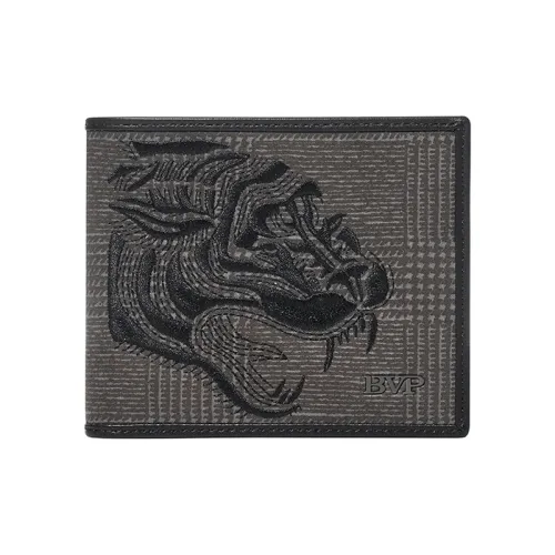BVP Коровья кожа Китайский стиль Тигр Вышивка Кошелек Высококачественный модный легкий кошелек мужской черный