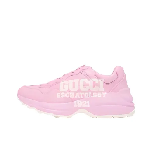 GUCCI Rhyton Устойчивые к истиранию Низкие Топ Кроссовки с Толстой Подошвой Женские Розовые