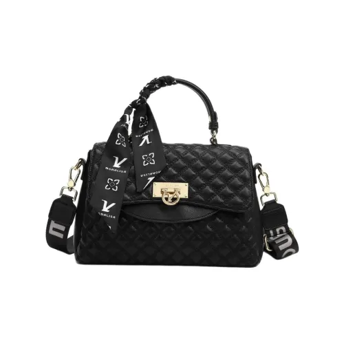 Monna Lisa Сумка через плечо из коровьей кожи обычная женская черная