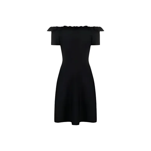 Alexander McQueen Black Женские Короткие Платья с Рукавами