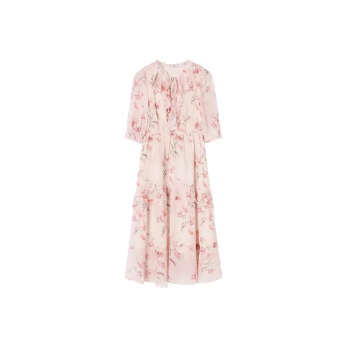 XIANGYING Длинное платье с длинными рукавами женское