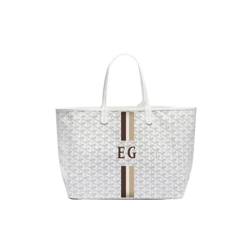 GOYARD Saint Louis PM Холст Телячья кожа Тоут Сумка Сумка для покупок Сумка Маленькая Женская Белая