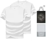 Круглый вырез, 2 упаковки (белый + белый), сумка для покупок включена / 2 упаковки, легко моющийся и экономичный!