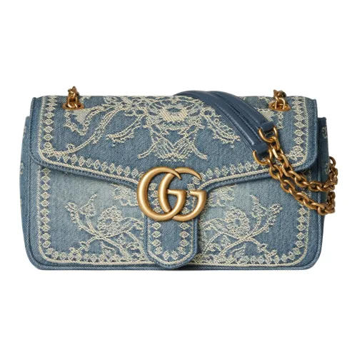 GUCCI GG Marmont Denim Crossbody Bag Shoulder Bag Medium Women's Blue GUCCI GG Marmont Деним Сумка через плечо Сумка на плечо Средний Женский Синий