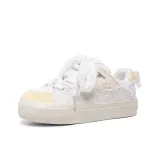 Сырно-желтый, кружево, шнурки