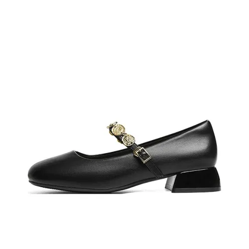 RED DRAGONFLY Грубый каблук Мэри Джейн обувь 3 см женская