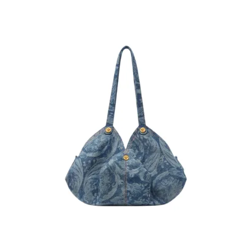 VERSACE Barocco Хлопок Плечо Сумка Женская Синяя