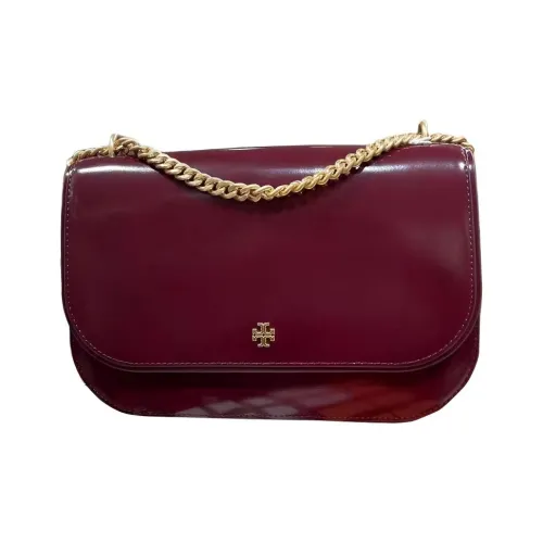 TORY BURCH Emerson Лакированная кожа Сумка через плечо Сумка на плечо Женская Бургунди
