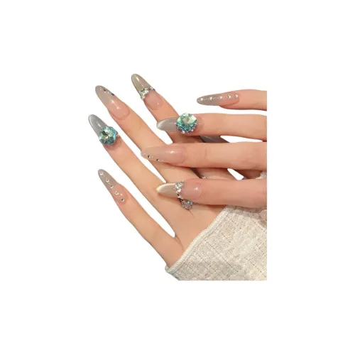 Fanze Стекло Перо Весенне-летний Минималистский стиль Премиум Осветляющий False Nail Овал Телесный Градиентный Flashing