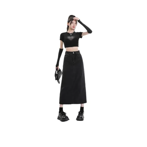 LAKESI Деним Длинный Юбка Женские