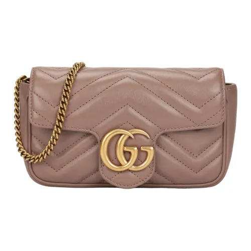GUCCI GG Marmont Кожа Сумка через плечо Сумка на плечо Экстра мини Женская Молочно-чайный Телесный