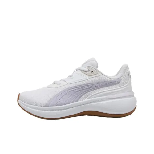PUMA Soft Ride Износостойкие Дышащие Низкие Кроссовки для Бега Женские Белые