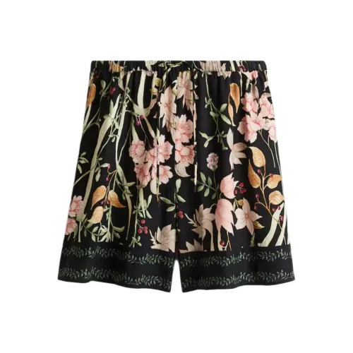 H&M Черный цветок Женские Повседневные шорты