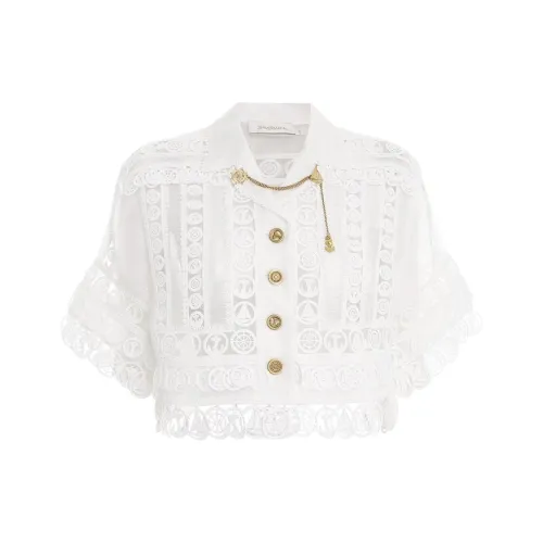 Zimmermann Белое Женское Короткое Пальто