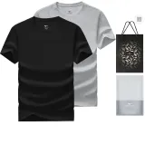 Круглый вырез, 2 упаковки (черный + фотиния серый), сумка для покупок включена / 2 упаковки, легко моющийся и более экономичный!