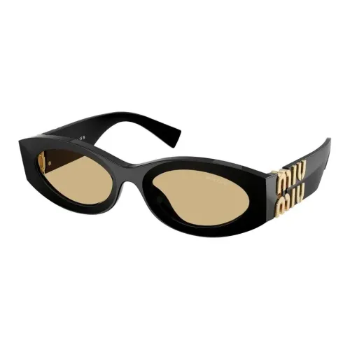 MIU MIU Нерегулярная форма Солнцезащитные очки Унисекс Черный