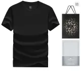 V-образный вырез, 1 упаковка (черный), сумка для покупок включена / 100% хлопок, дышащий / базовый слой, может использоваться как внешний