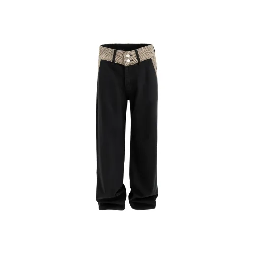 NOAHGIGI Черные Джинсы Унисекс с Пэчворком