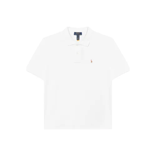 Polo Ralph Lauren Хлопок Короткий Рукав Однотонный Белый Детский