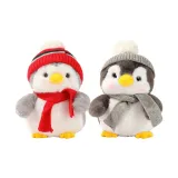 Зимний шарф Пингвин - красный + серый, 2 упаковки