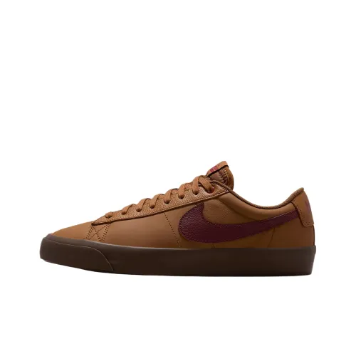 Nike SB Blazer Устойчивые к истиранию Низкие Кроссовки для скейтбординга Мужские Светлый Английский Коричневый