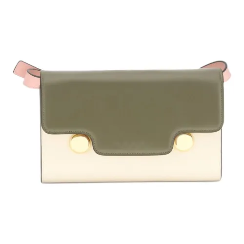 MARNI Trunkaroo Телячья кожа Сумка на плечо Женская Зеленая и Белая