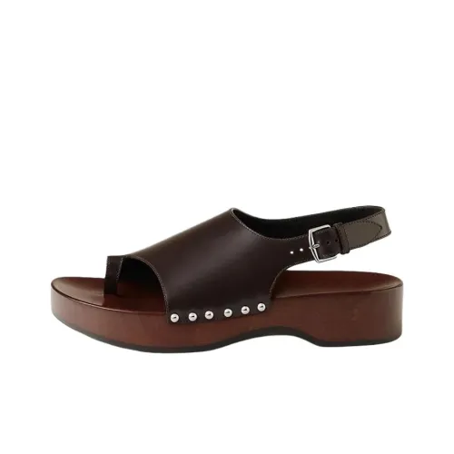 HERMES Klay One Ремень Сандалии Женские Коричневый