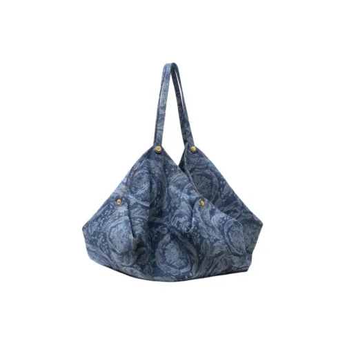 VERSACE Barocco Хлопок Плечо Сумка Большая Женская Синяя
