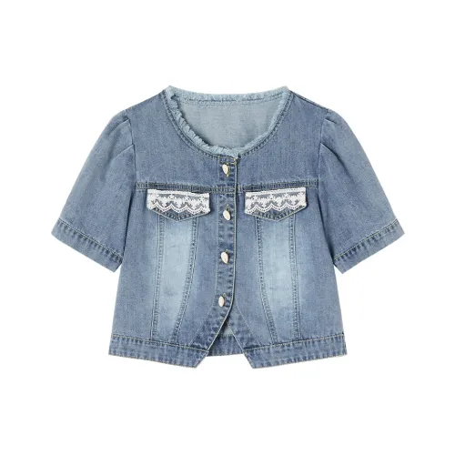 XIANGYING Джинсовый синий Женские джинсовые куртки