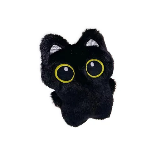 ZHENSHANGJIANERBAO Большие глаза Черный кот Мяукает Куклы Плюшевый Брелок 10,5 см Рекомендуемая высота