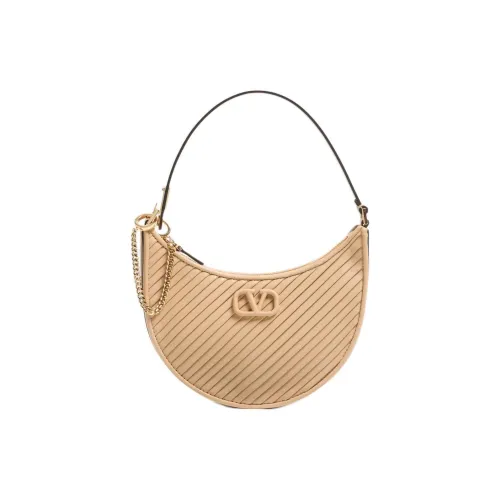 Valentino Vlogo Signature Кожа Хобо Сумка Сумка через плечо Мини Женская Песочный