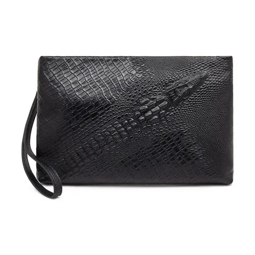 Old Man's Head Клатч из крупнозернистой текстуры коровьей кожи стандартный мужской черный