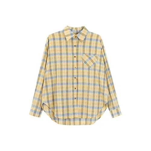 INNI Желтая клетка Женские рубашки