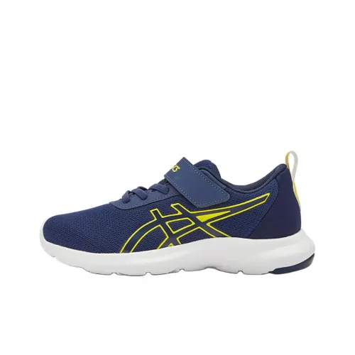 Asics Rebound Дышащий Поддержка Низкий Топ Детская Беговая Обувь Темно-Синий Подростки