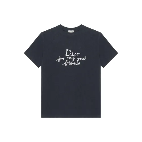 DIOR Темно-синие мужские футболки T
