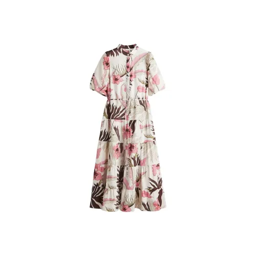 H&M Белый/многоцветный Женские Платья с Коротким Рукавом