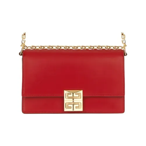 Givenchy 4G Телячья кожа Цепочка Сумка Сумка через плечо Маленькая Женская Красная