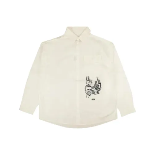 424 Белый Мужская Рубашка