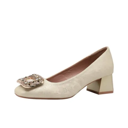 TATAYA Грубый каблук Высокие каблуки Женские Абрикос