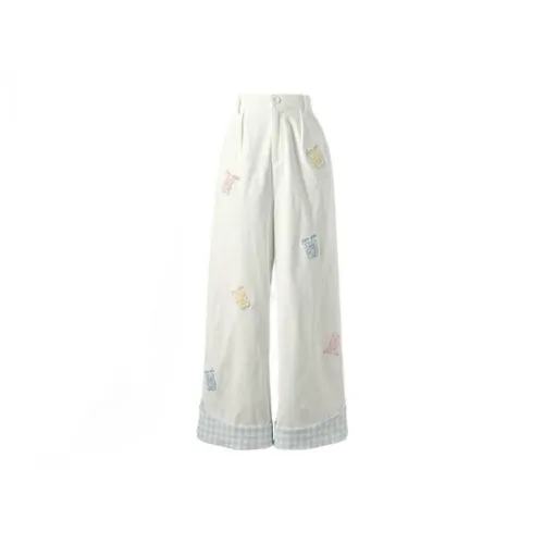 Wick buen Белые Женские Повседневные Брюки