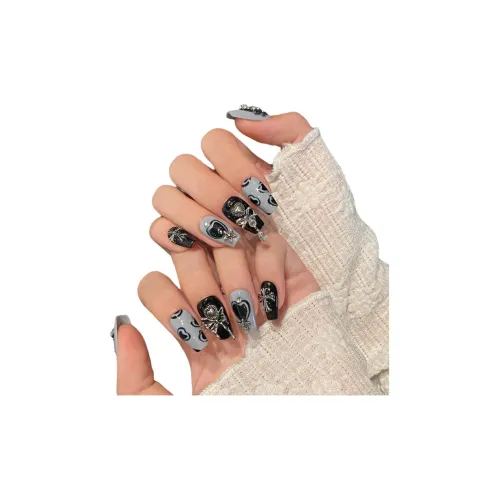 Fanze Морская соль Медвежонок Городской CHIC Стиль Горячая девушка False Nail Средний LADDER Готический Smudge Милый 20mm